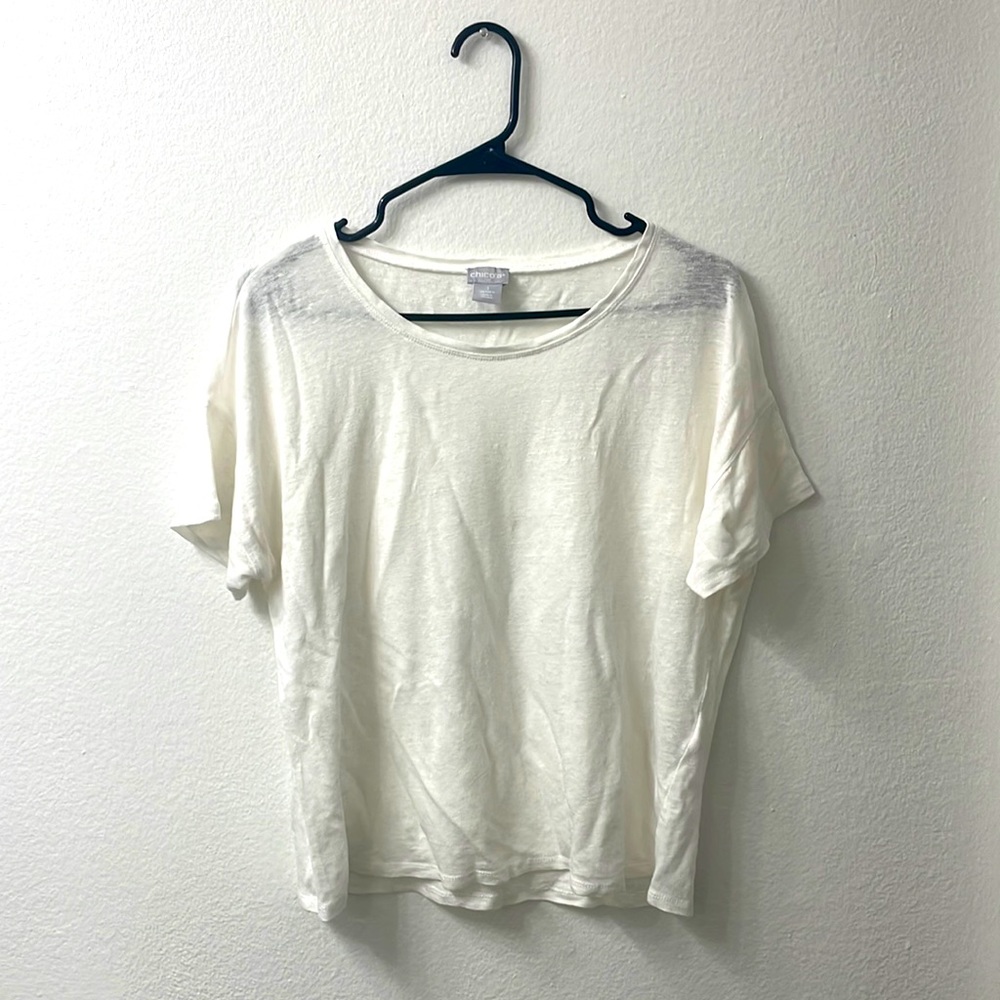 Chico’s white short sleeve shirt